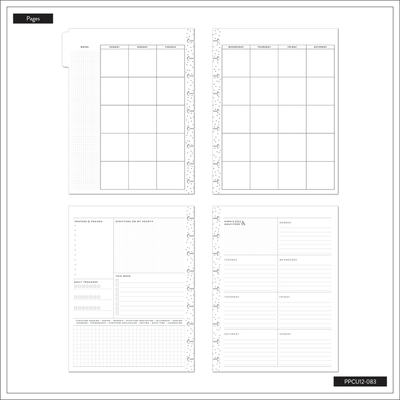 Undated Coastal Faith Planner - Classic Faith Layout - 12 Months