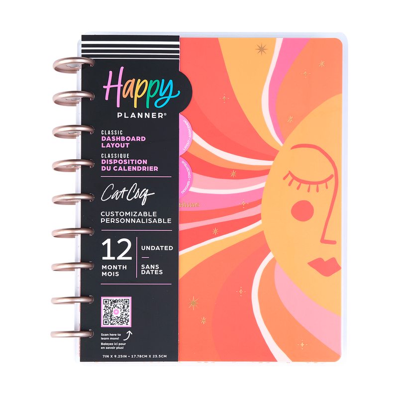 Undated Cat Coq x Happy Planner Retro Sunset Planner - Classic Dashboard Layout - 12 Months