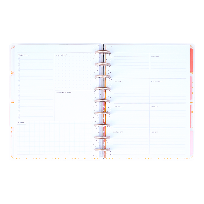 Undated Cat Coq x Happy Planner Retro Sunset Planner - Classic Dashboard Layout - 12 Months