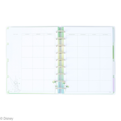 Undated Disney Tinker Bell Stay Sparkly Happy Planner - Classic Dashboard Layout - 12 Months