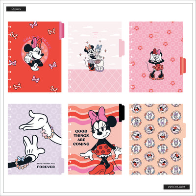 Undated Disney Minnie Mouse Bow Happy Customizable Planner - Classic Dashboard Layout - 12 Months
