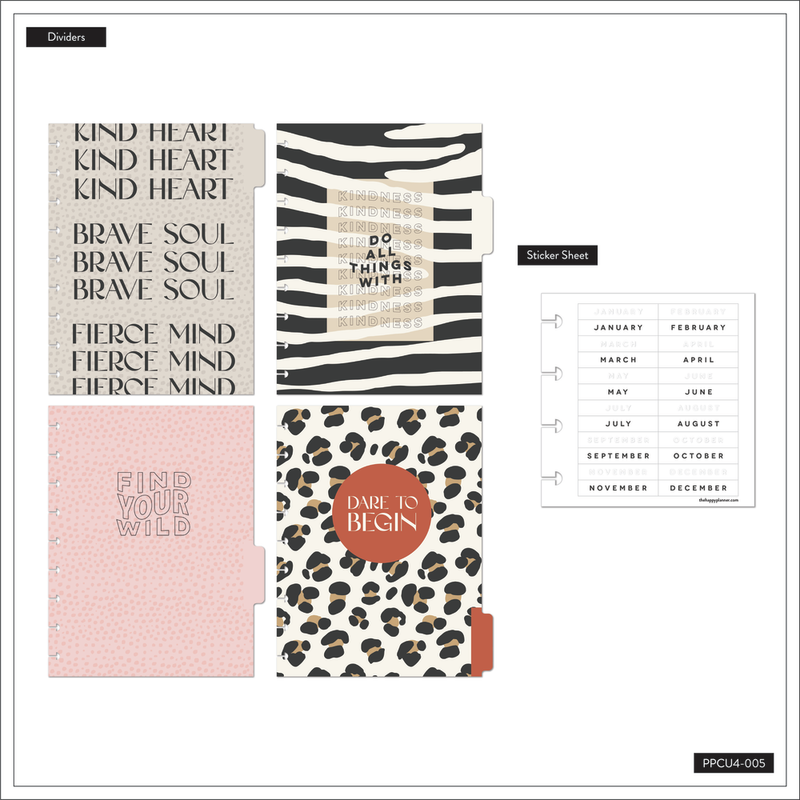 Undated Kind & Wild Happy Planner - Classic Daily Layout - 4 Months