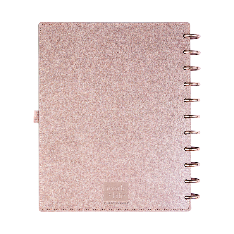 2025 Work + Life Rose Gold Planner - Big Hourly Layout - 12 Months