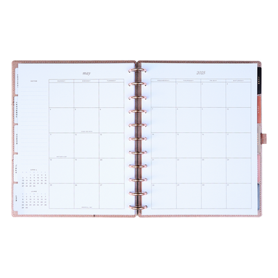 2025 Work + Life Rose Gold Planner - Big Hourly Layout - 12 Months