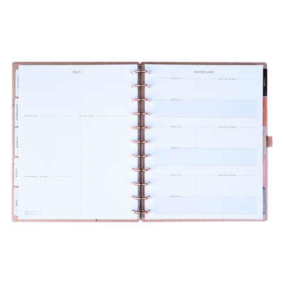 2025 Work + Life Rose Gold Planner - Big Hourly Layout - 12 Months