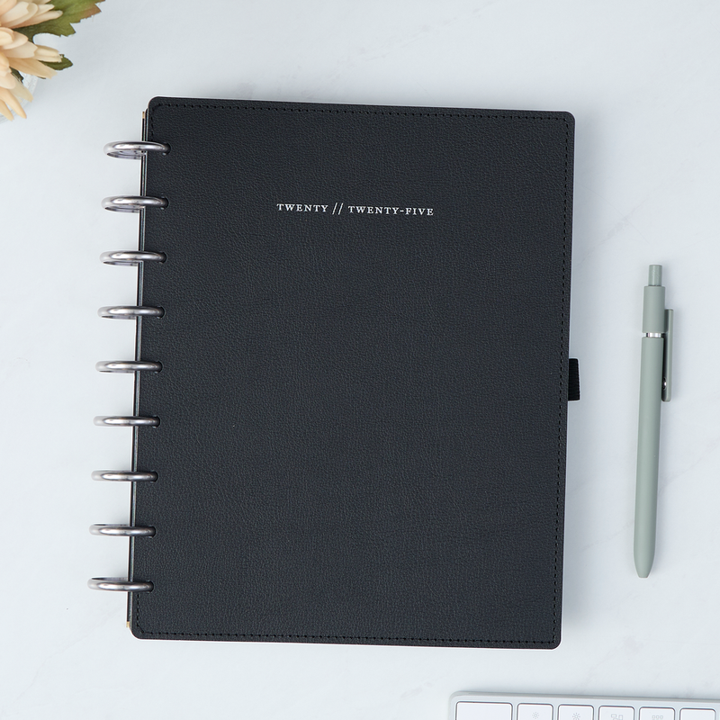 2025 Work + Life Onyx Planner - Classic Hourly Layout - 12 Months