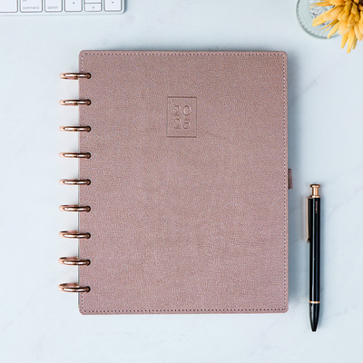 2025 Work + Life Rose Gold Planner - Classic Hourly Layout - 12 Months