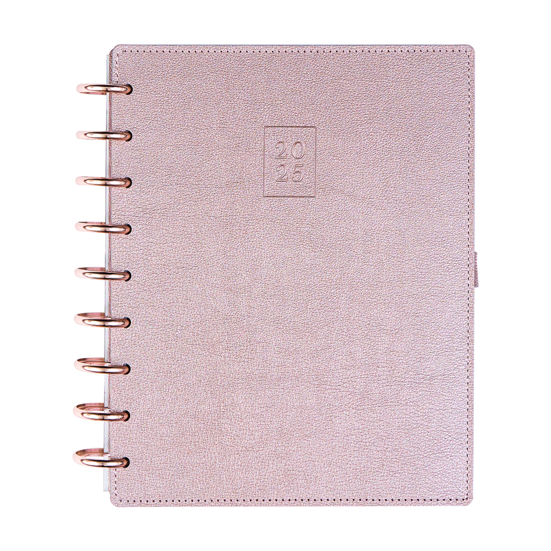 2025 Work + Life Rose Gold Planner - Classic Hourly Layout - 12 Months