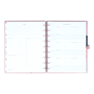 2025 Work + Life Rose Gold Planner - Classic Hourly Layout - 12 Months