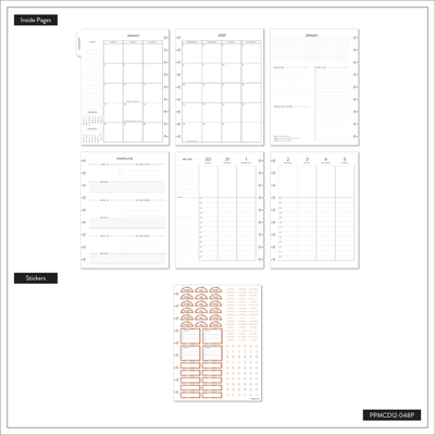 2025 Work + Life Rose Gold Planner - Classic Hourly Layout - 12 Months