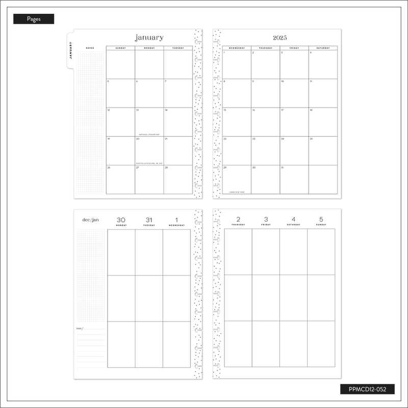 2025 DELUXE Building Blocks Planner - Classic Vertical Layout - 12 Months