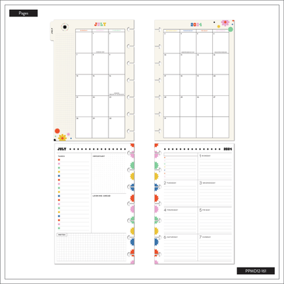 2024 Bright Pops Happy Planner - Mini Dashboard Layout - 12 Months
