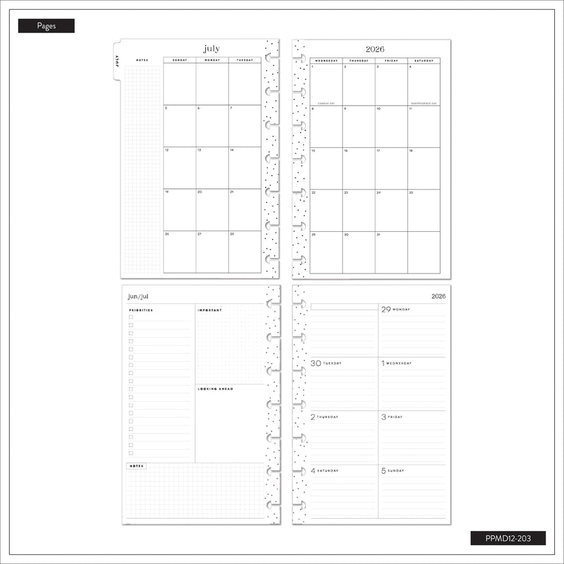 2026–2027 Blossom Bright Customizable Planner - Mini Dashboard Layout ...