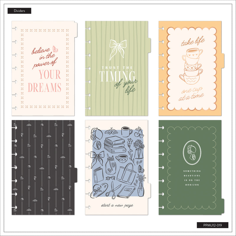 Undated Café Coquette Customizable Planner - Mini Dashboard Layout - 12 Months