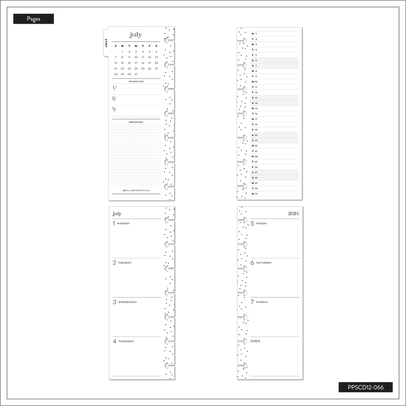 2024 Shibori bbalteschule - Skinny Classic Horizontal Layout - 12 Months