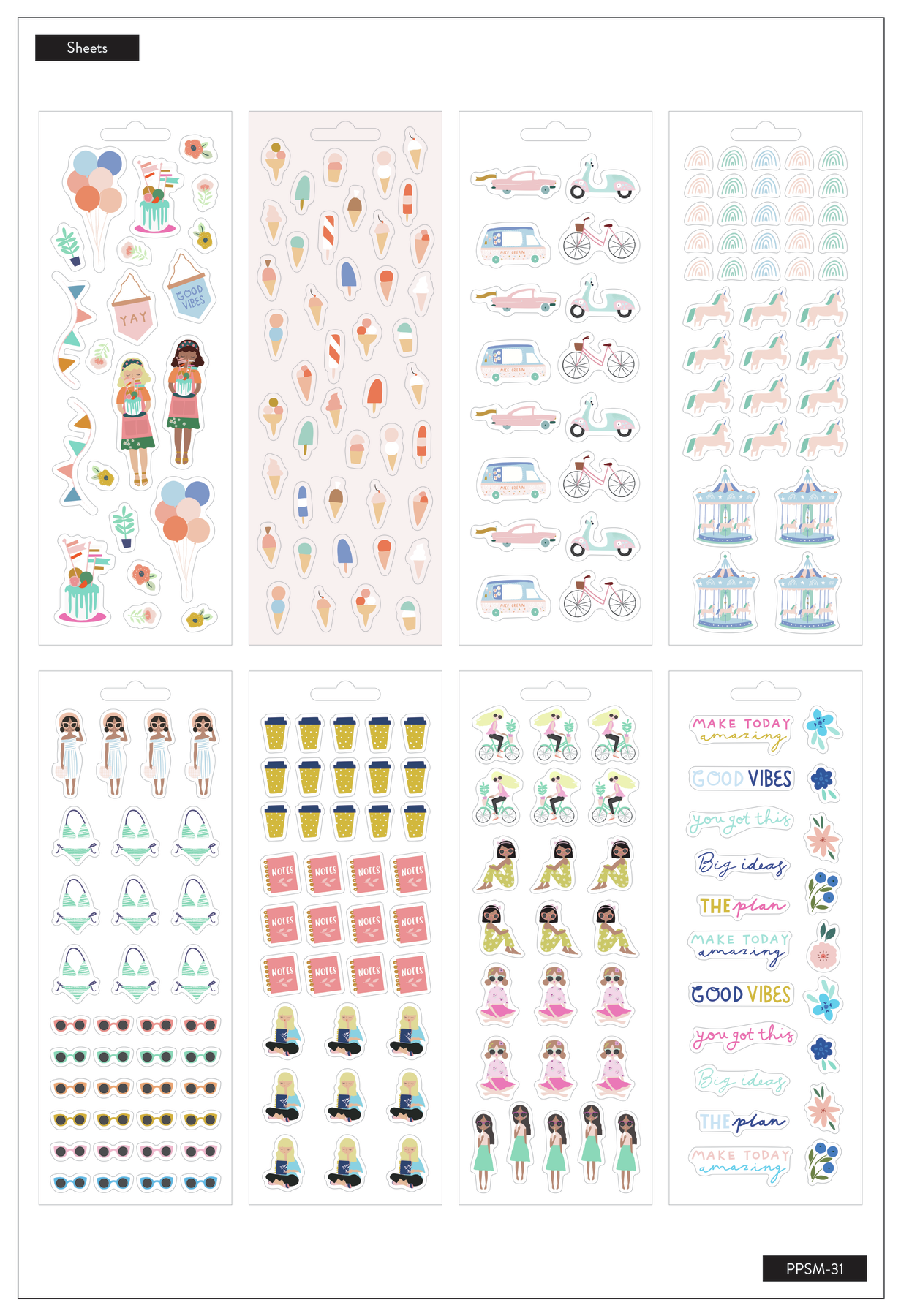 Goal Sticker Paper Squad Goals - 8 Sticker Sheets – Happy Planner