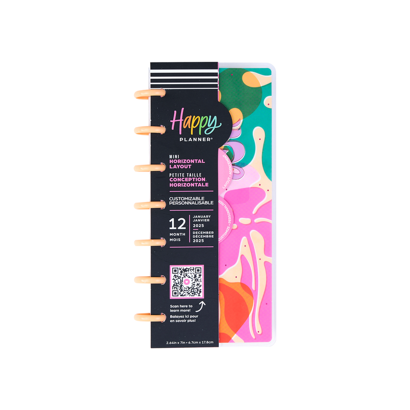 2025 Vivid Tropics Planner - Skinny Mini Horizontal Layout - 12 Months