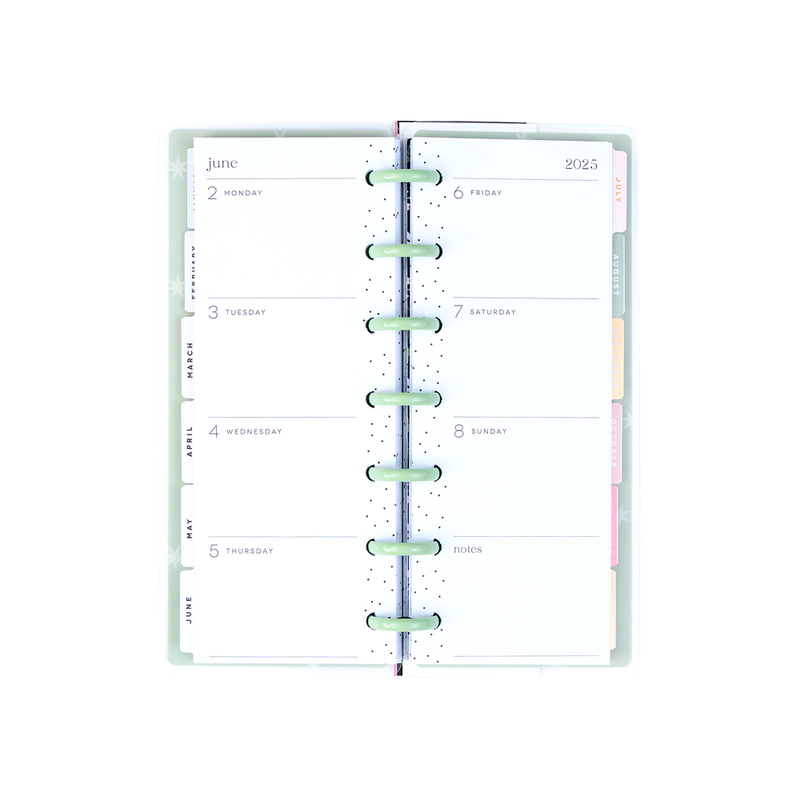 2025 Forest Flowers Planner - Skinny Mini Horizontal Layout - 12 Months