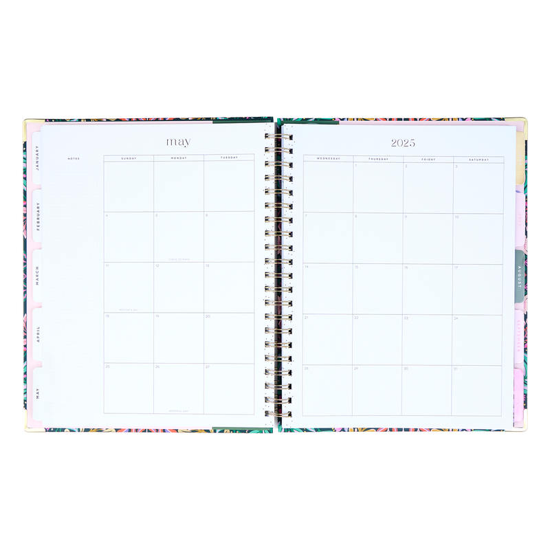 2025 Folk & Flora Spiral Planner - Big Dashboard Layout - 12 Months