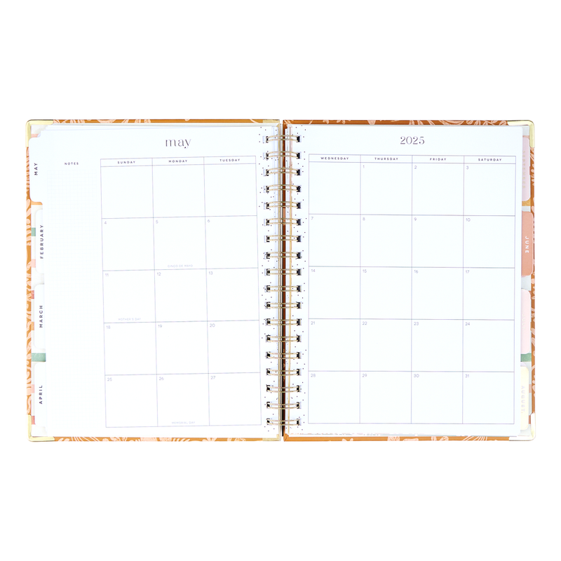 2025 Sunny Oasis Spiral Planner - Classic Vertical Layout - 12 Months