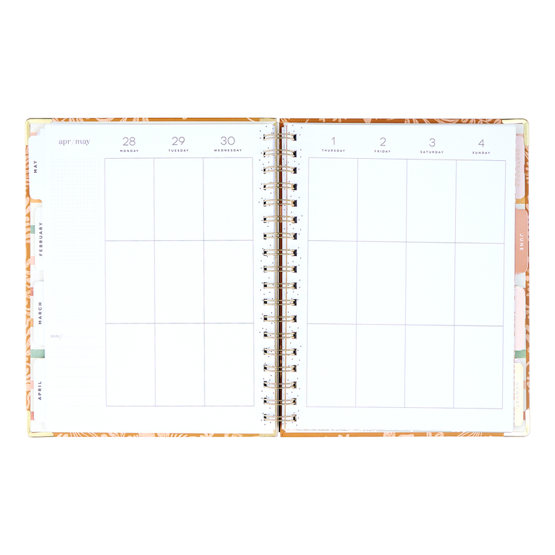 2025 Sunny Oasis Spiral Planner - Classic Vertical Layout - 12 Months