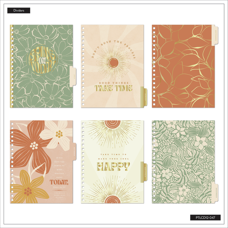 2025 Sunny Oasis Spiral Planner - Classic Vertical Layout - 12 Months