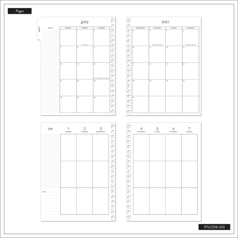2024 Shibori Twin Loop Happy Planner - Classic Vertical Layout - 18 Months