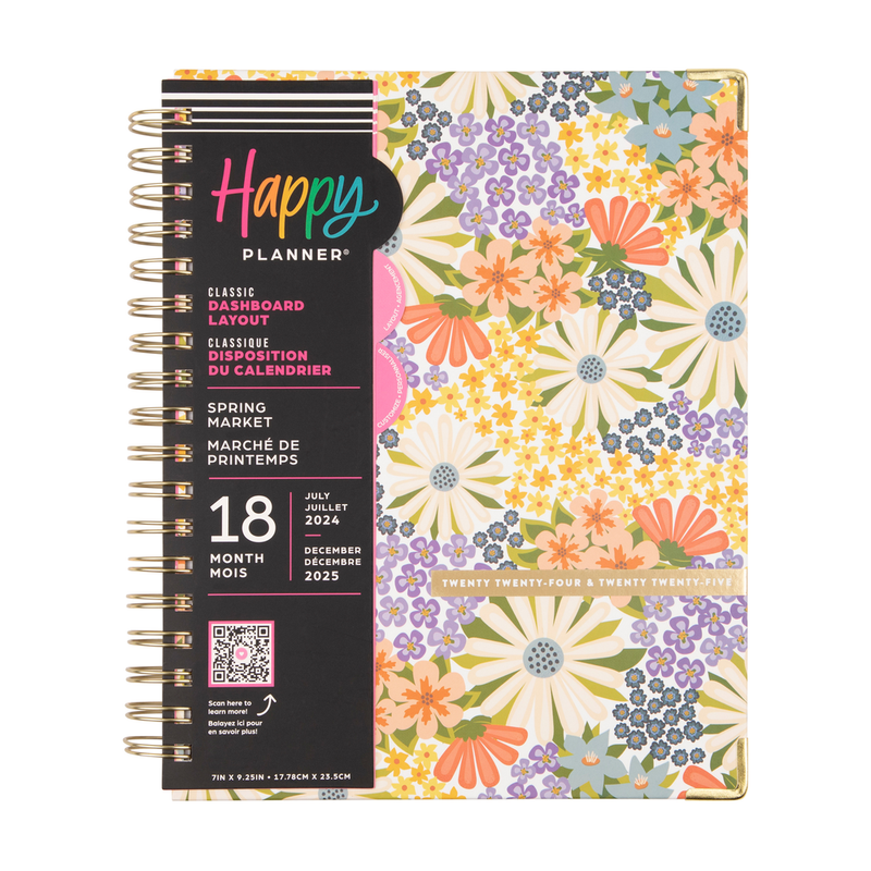 2024 Spring Market Twin Loop Happy Planner - Classic Dashboard Layout - 18 Months