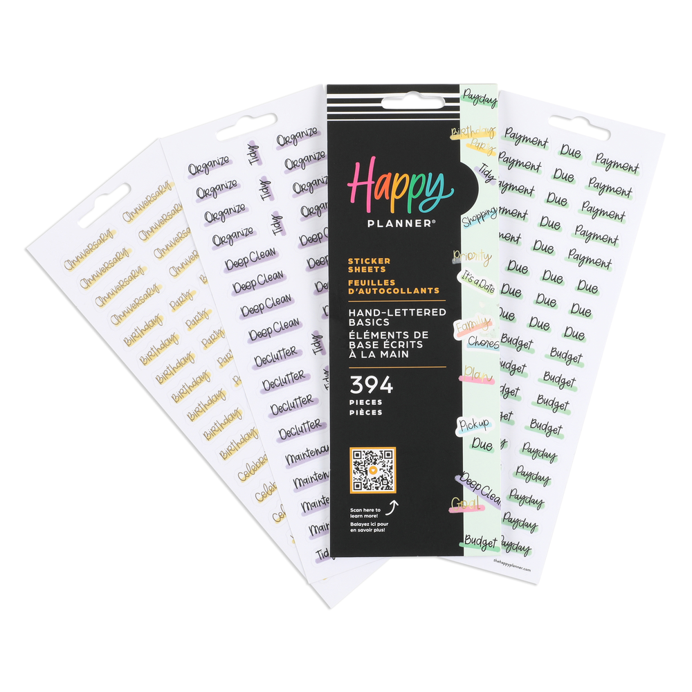 Hand Lettered Basics Stickers - 8 Sheets – Happy Planner