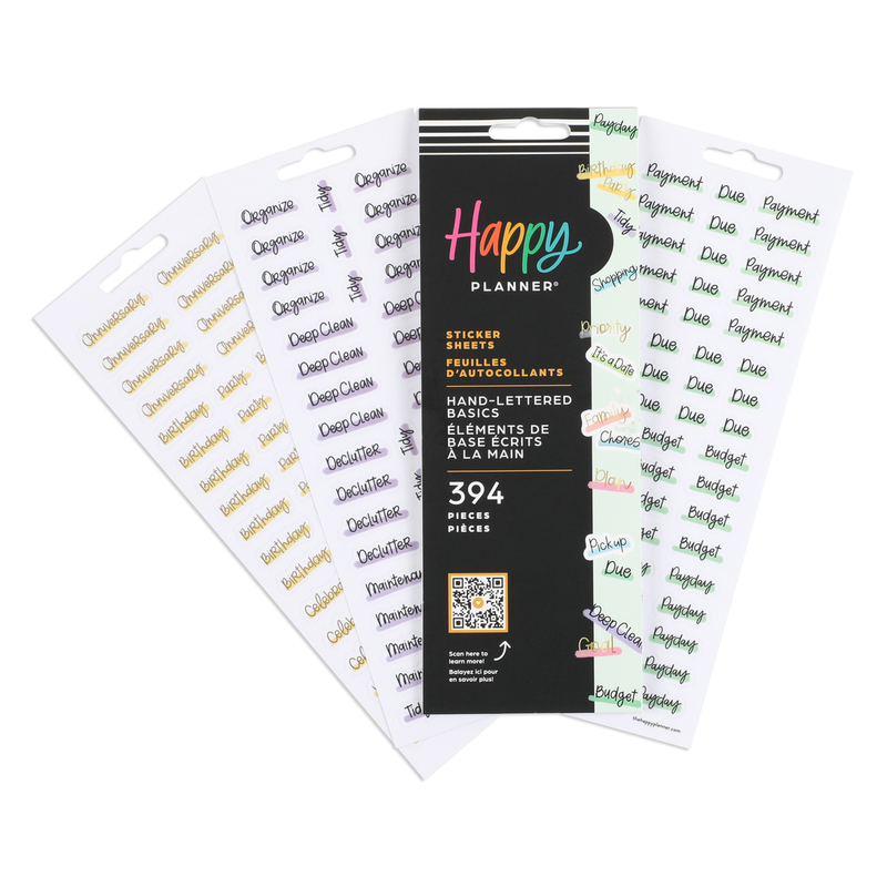 Hand Lettered Basics Stickers - 8 Sheets – Happy Planner