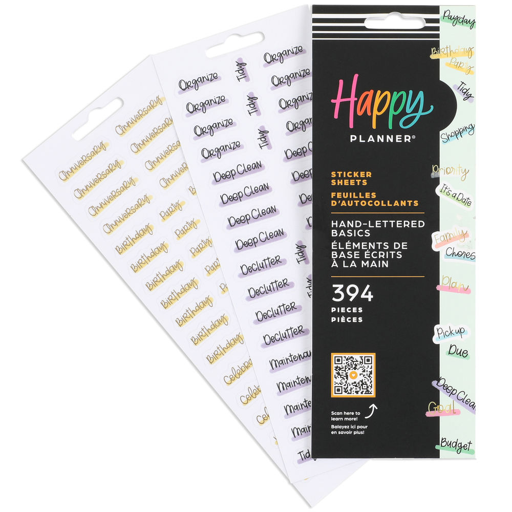 Hand Lettered Basics Stickers - 8 Sheets – Happy Planner