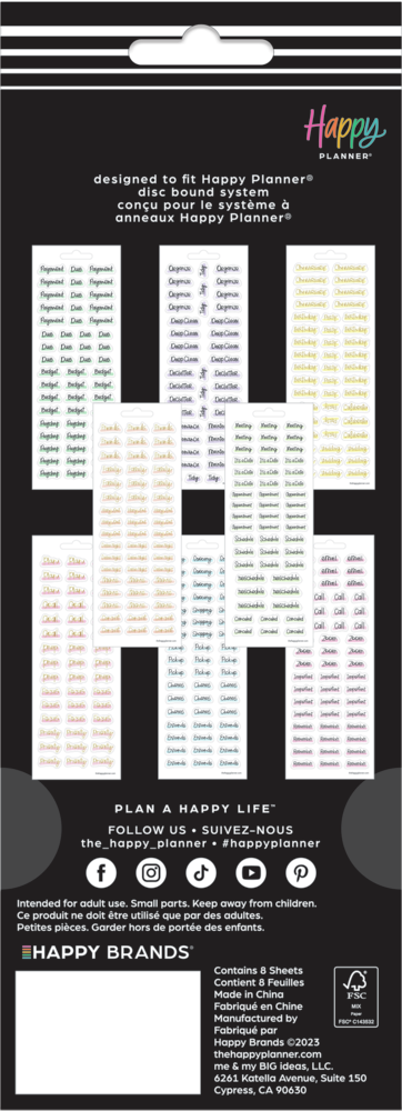 Hand Lettered Basics Stickers - 8 Sheets – Happy Planner
