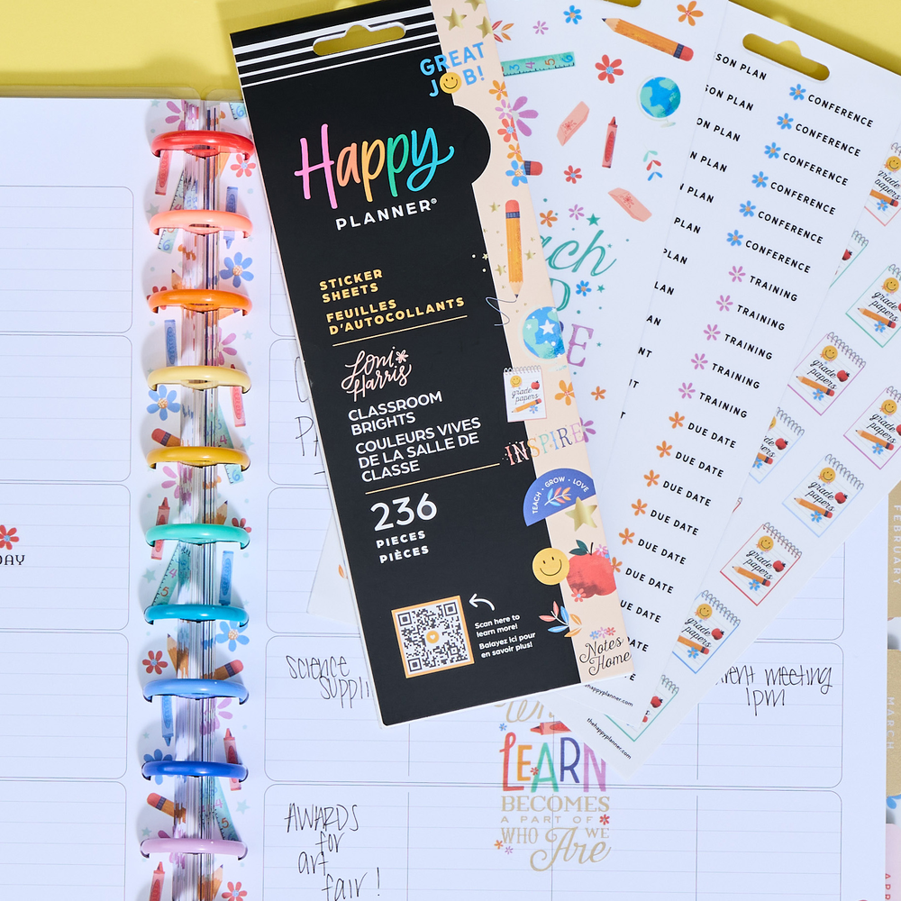 Classroom Brights Teacher - 8 Sticker Sheets – Happy Planner