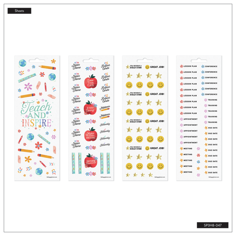 Classroom Brights Teacher - 8 Sticker Sheets – Happy Planner