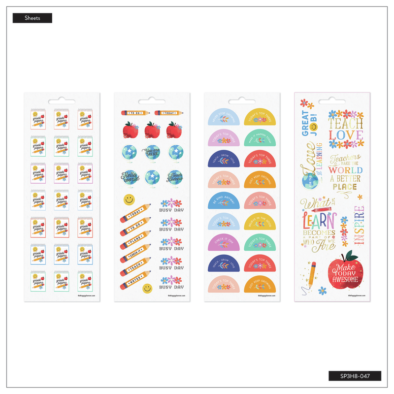 Classroom Brights Teacher - 8 Sticker Sheets – Happy Planner