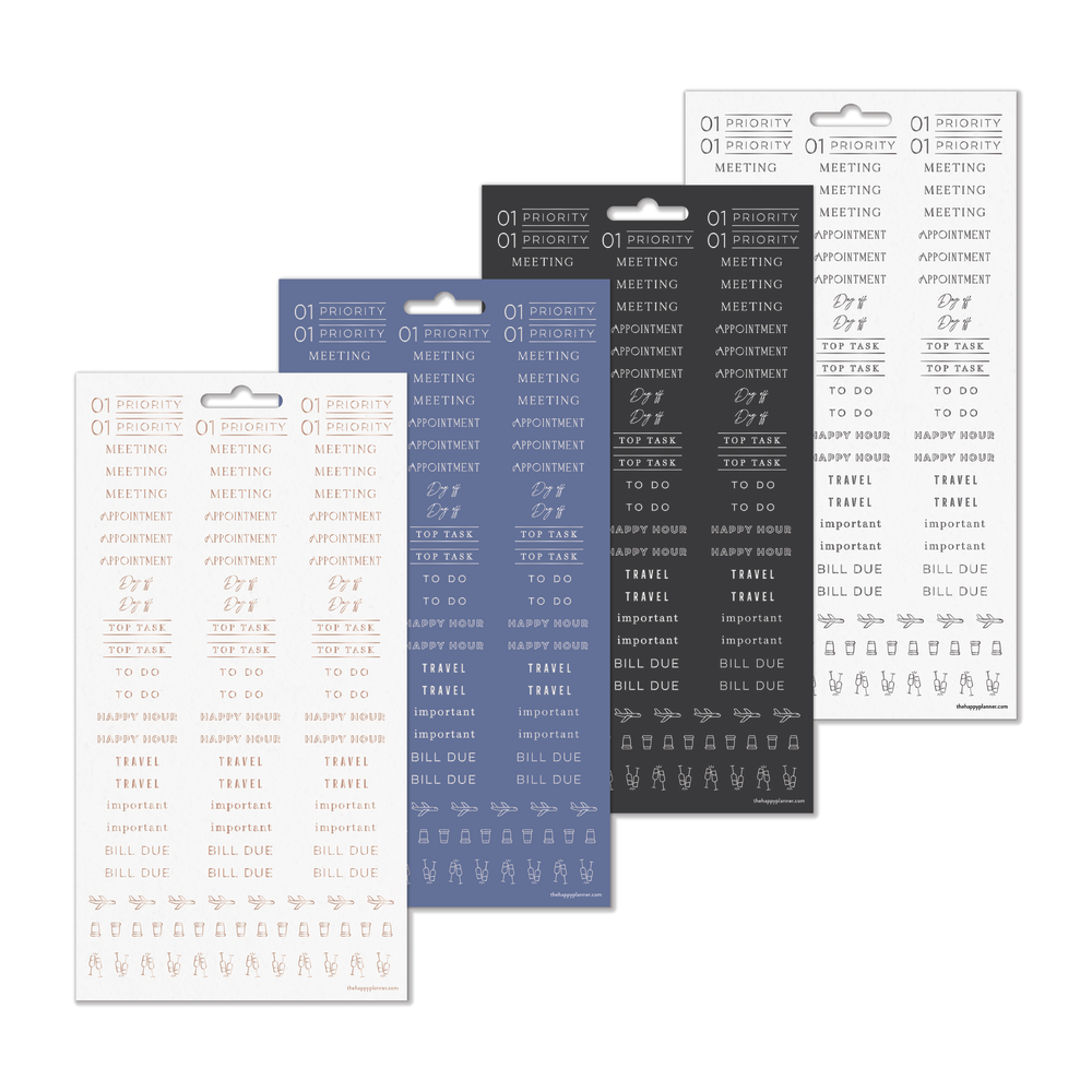 Work + Life Onyx - 8 Sticker Sheets – Happy Planner