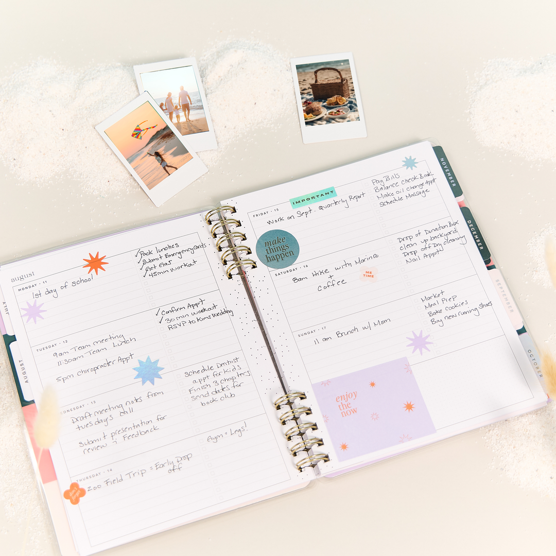 2025–2026 Soft Pop Customizable Spiral Planner - Classic Horizontal Layout - 12 Months