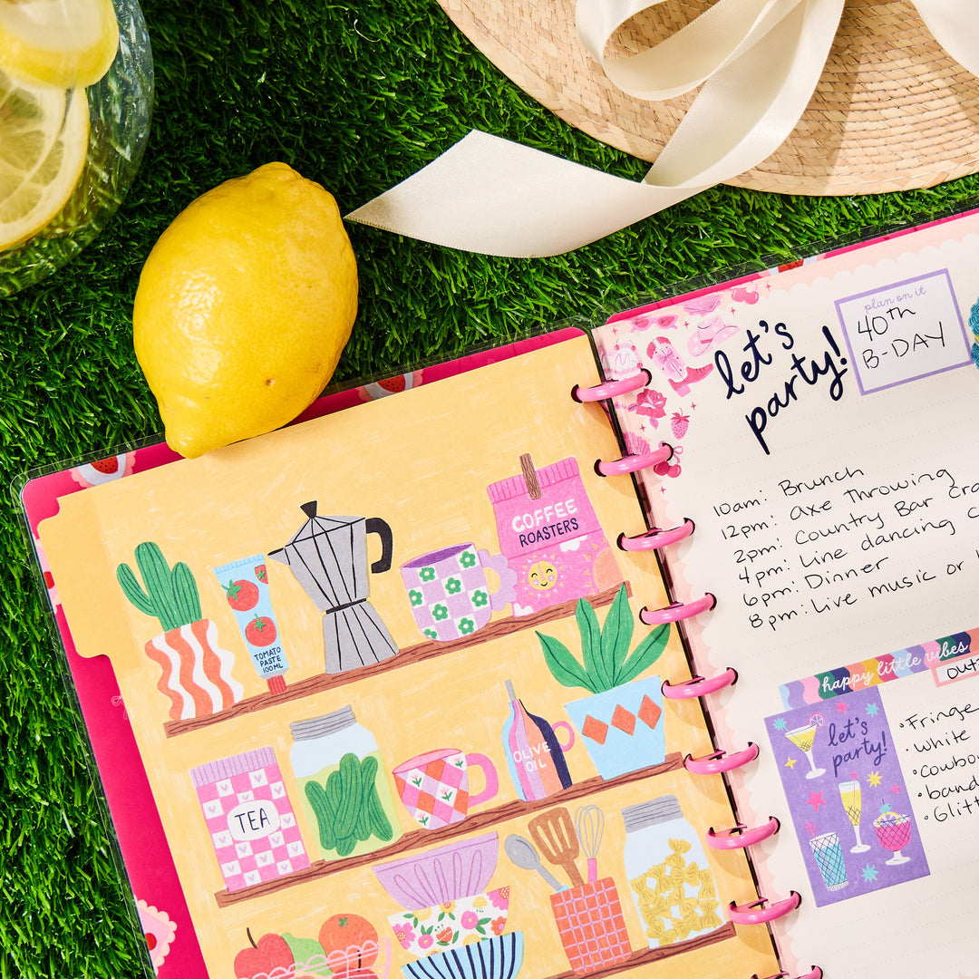 Happy Little Vibes - Dotted Lined Classic Notebook - 60 Sheets