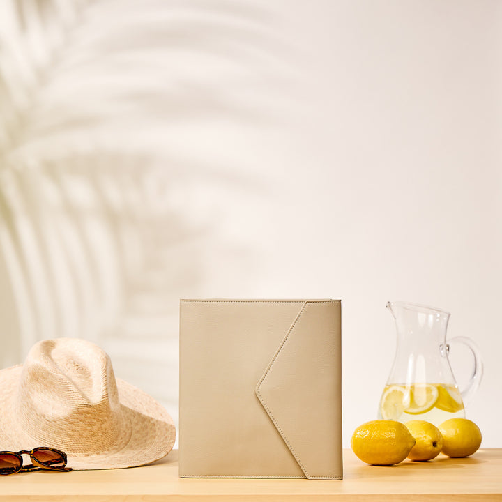 Taupe Vegan Leather - Deluxe Classic Planner Folio – Happy Planner