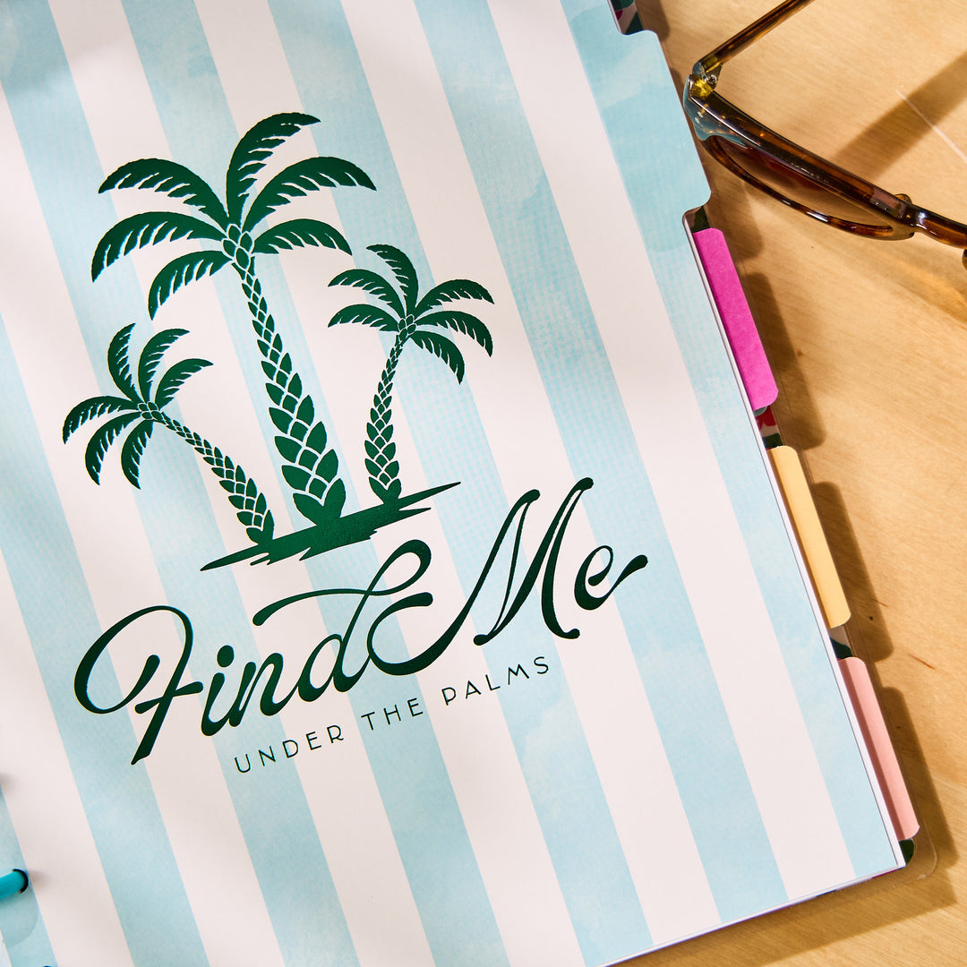 Undated Palm Beach Customizable Planner - Big Horizontal Layout - 12 Months