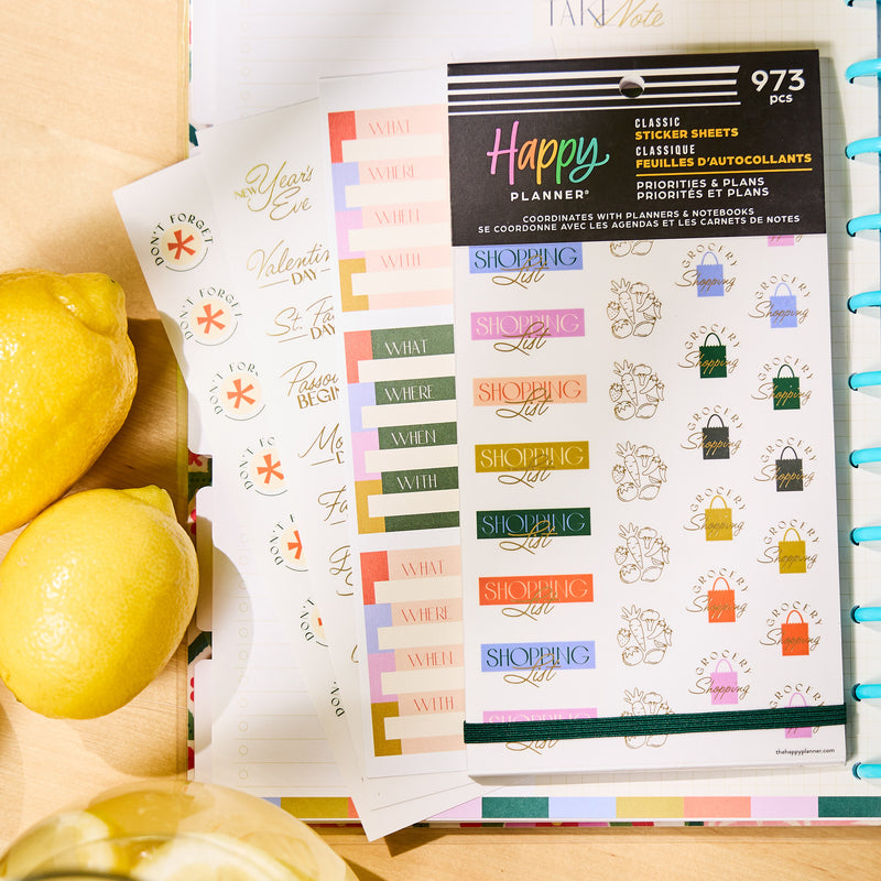 Bon Plan Sticker Priorities & Plans - Value Pack Stickers – Happy Planner
