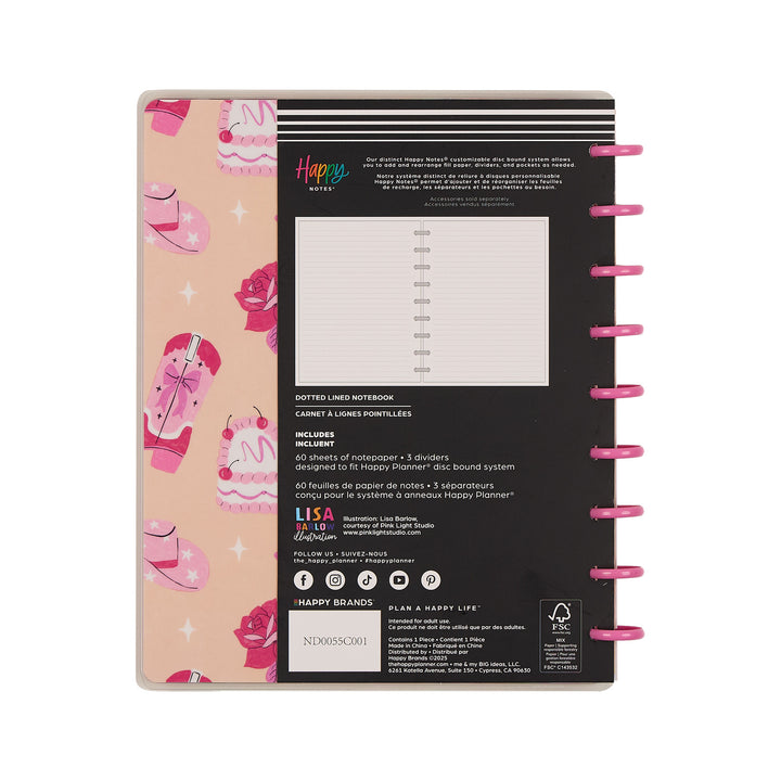 Happy Little Vibes - Dotted Lined Classic Notebook - 60 Sheets
