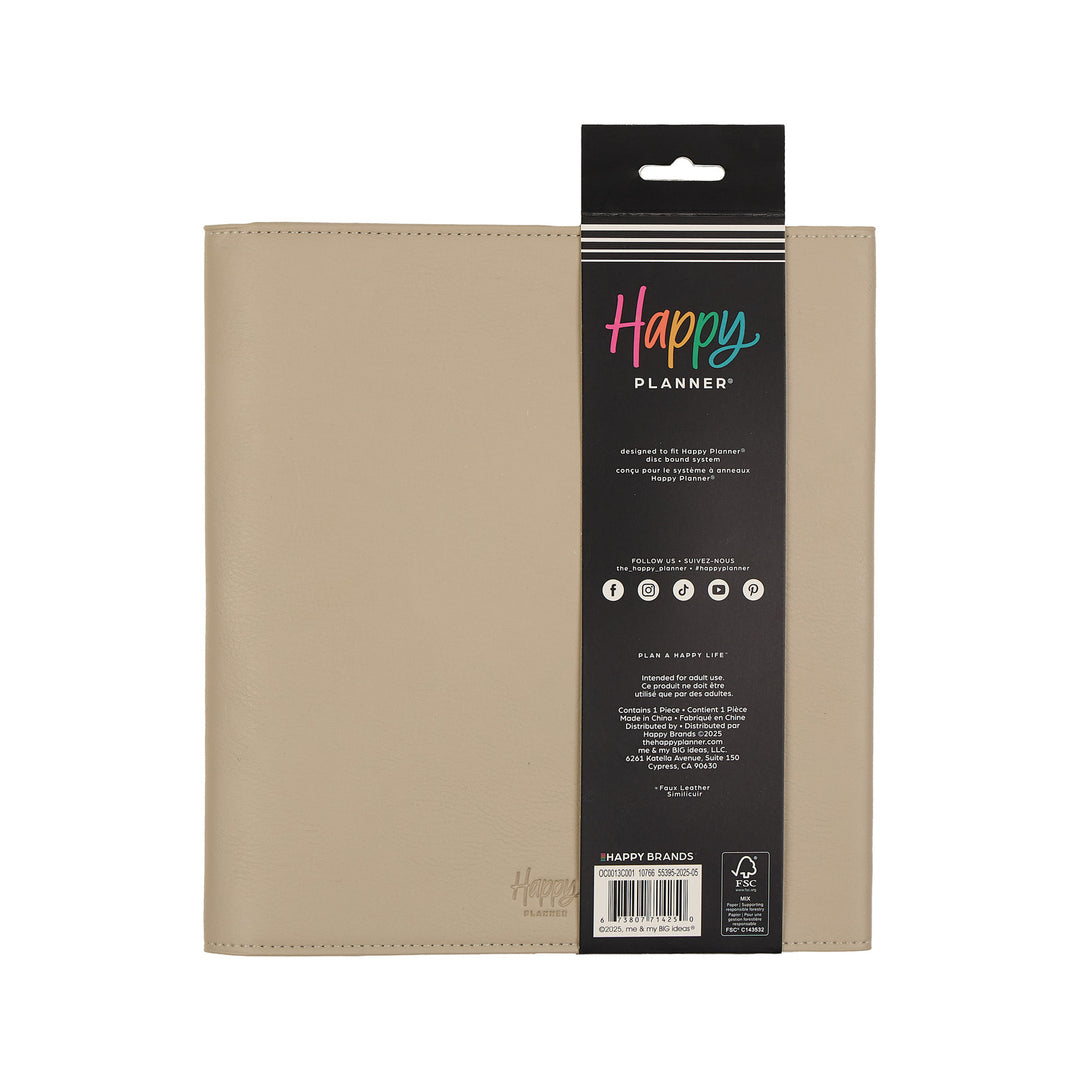 Taupe Vegan Leather - Deluxe Classic Planner Folio – Happy Planner