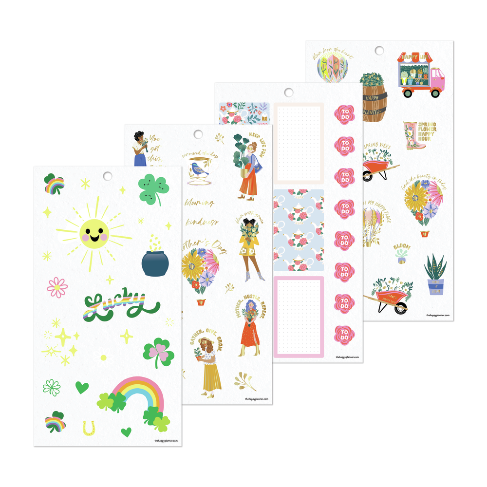 Notebook Spring Sticker Spring Sensations - Value Pack Stickers – Happy Planner