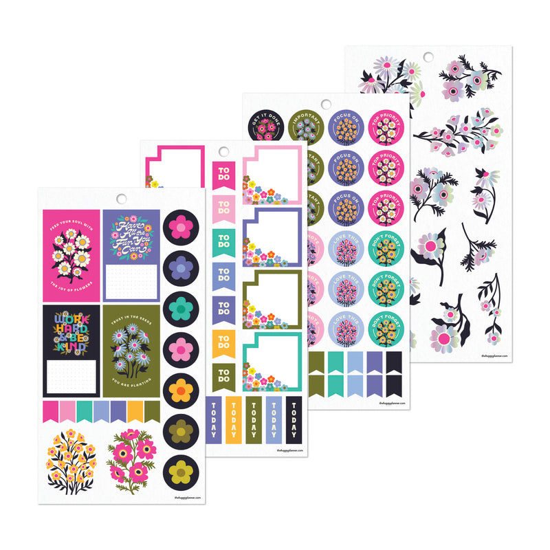 Florescent Florals - Value Pack Stickers