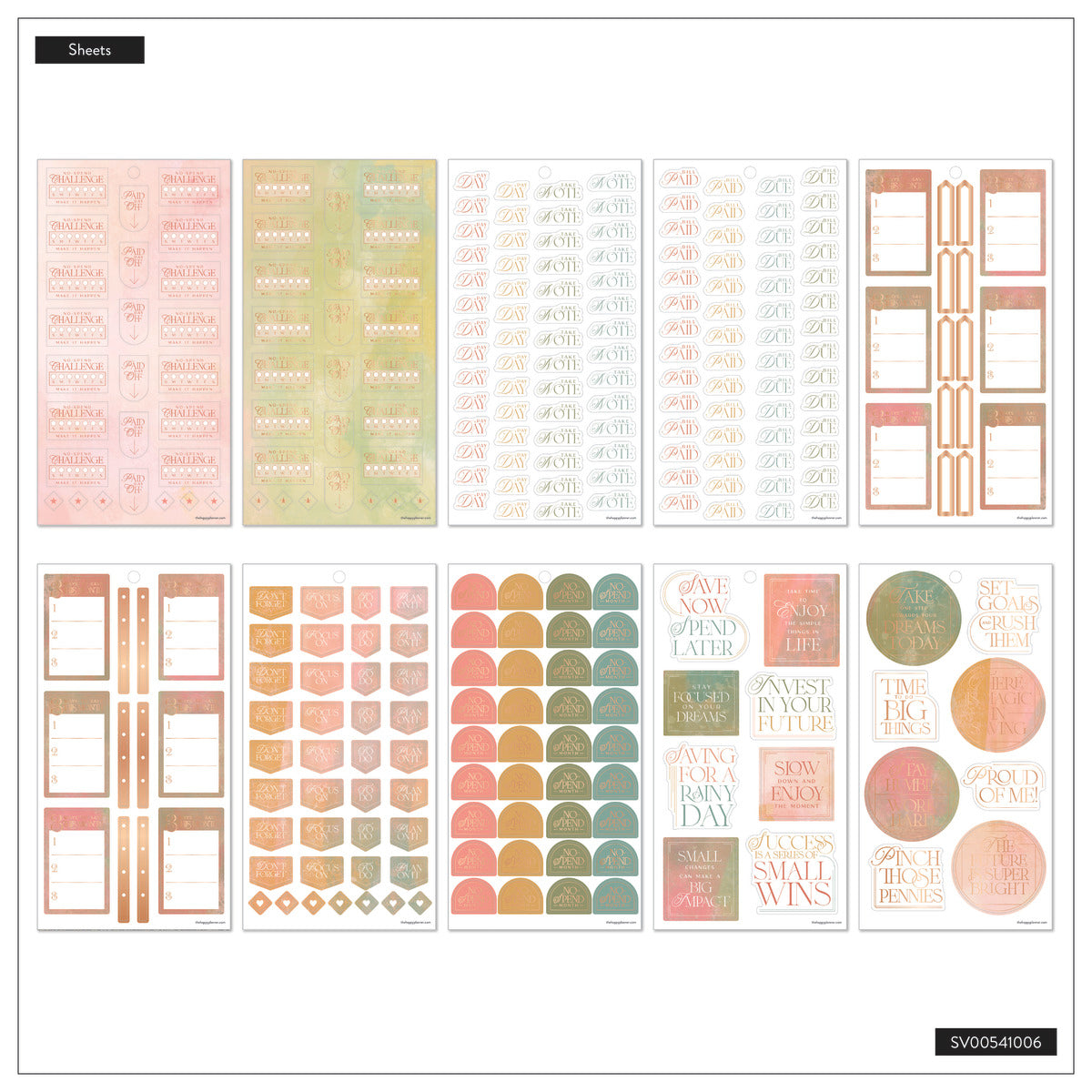Adding Value Stickers Textured Canvas Budget - Value Pack Stickers – Happy Planner