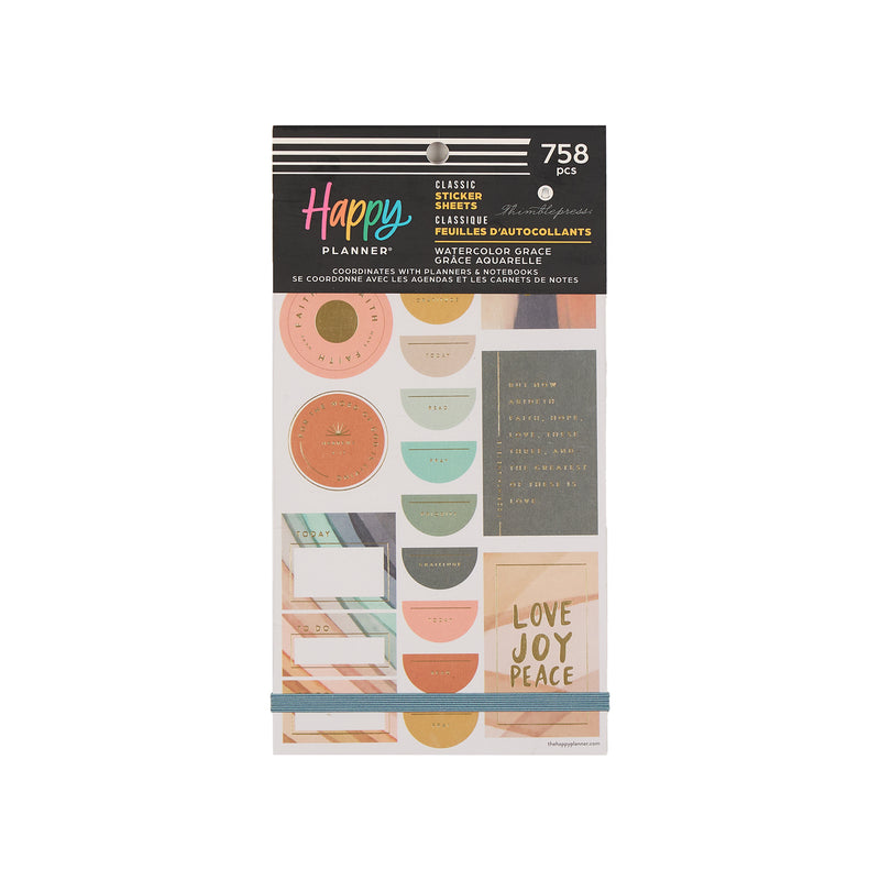 Watercolor Grace Faith - Value Pack Stickers