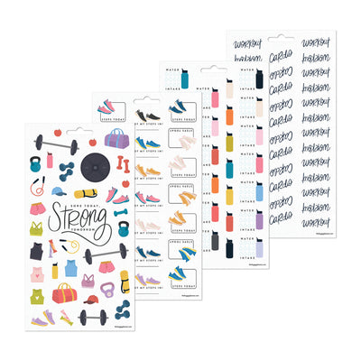 Fitness Icons - 10 Sticker Sheets