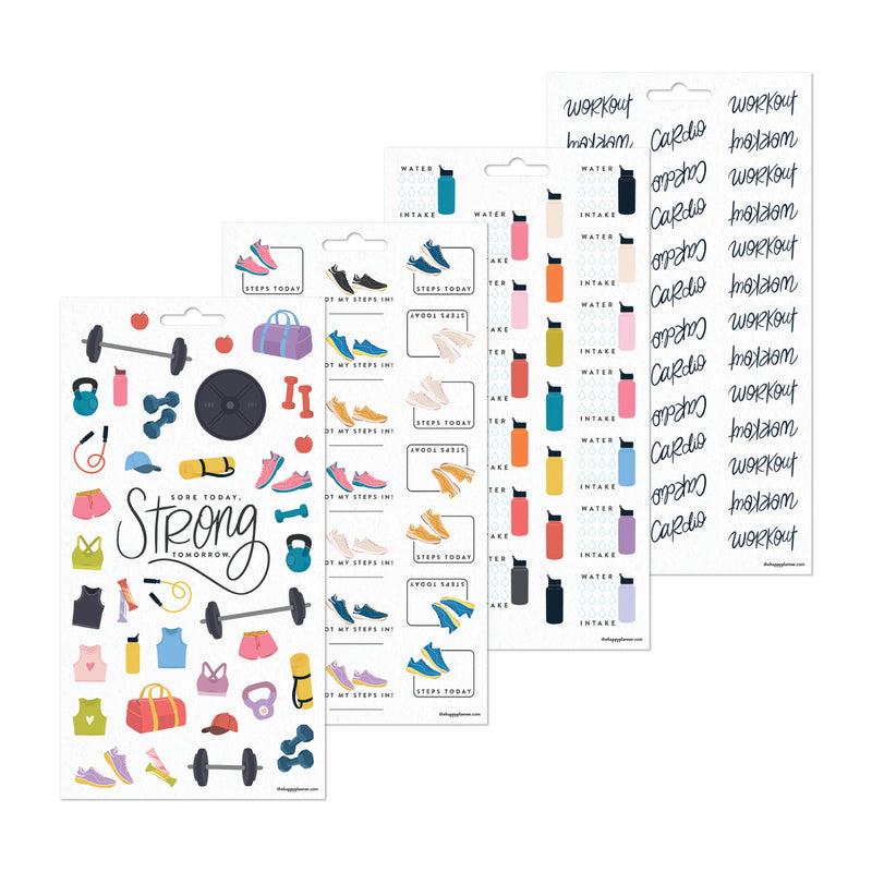 Fitness Icons - 10 Sticker Sheets