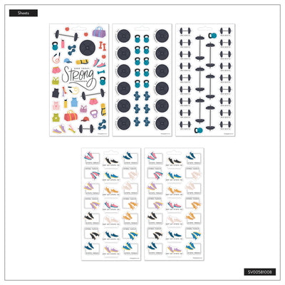 Fitness Icons - 10 Sticker Sheets